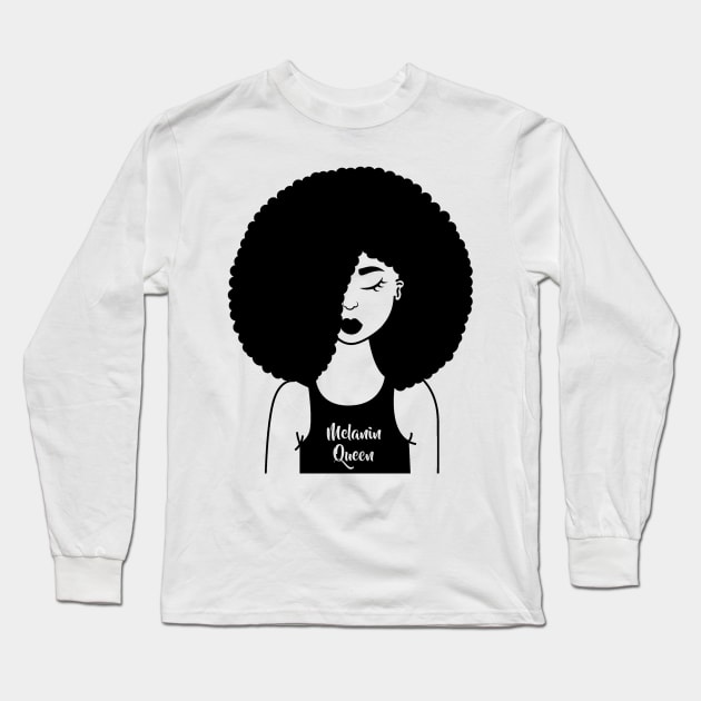 Melanin queen art Long Sleeve T-Shirt by Spinkly